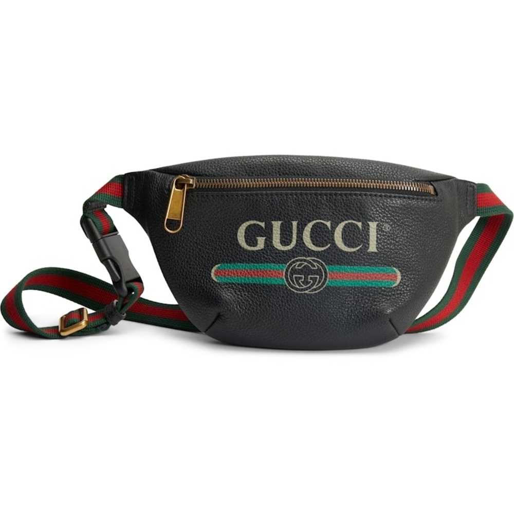 Authentic Gucci Black Leather Belt Bag